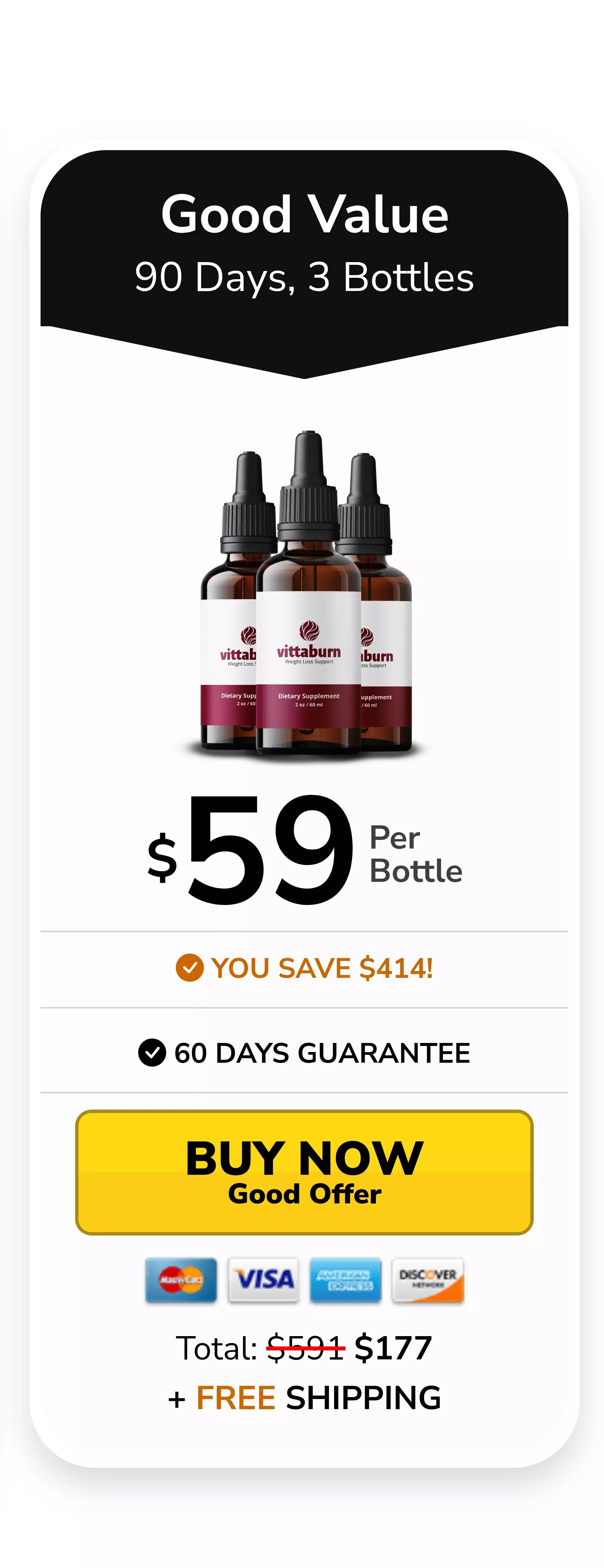 VittaBurn™ 3 bottles pricing